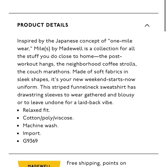 Madewell Funnelneck Tie-Sleeve Sweatshirt in Stripe - Picture 7 of 7